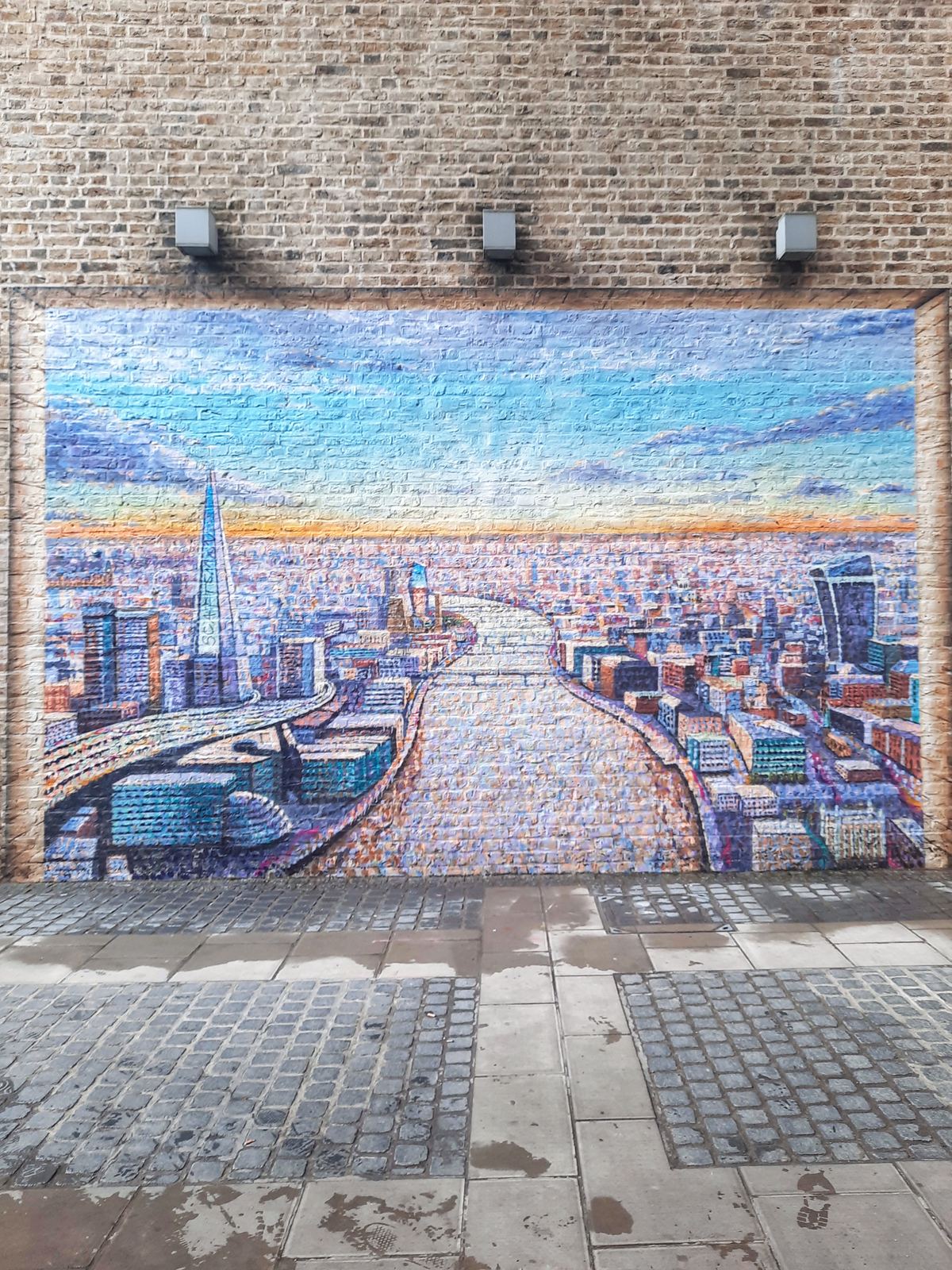 Wandbild mit Londoner Stadtlandschaft in einer Entführung an der Themse